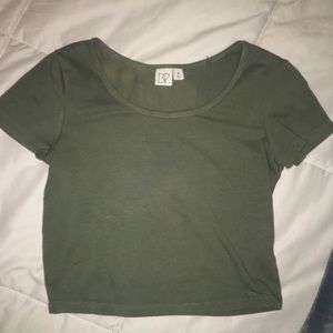 Green crop top